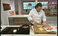 'Galtes aguiades amb polenta de bolets'
