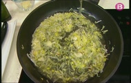 'Lluç i pernil amb pasta al safrà'